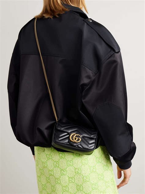 gucci mini convertable|GUCCI GG Marmont super mini quilted leather shoulder bag.